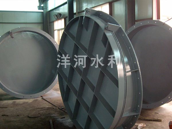 东钢制圆、方侧开门山东拍门